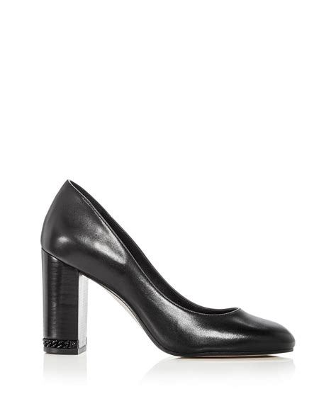 michael kors women's jamie leather black block heels|MICHAEL Michael Kors Black Heels + FREE SHIPPING .